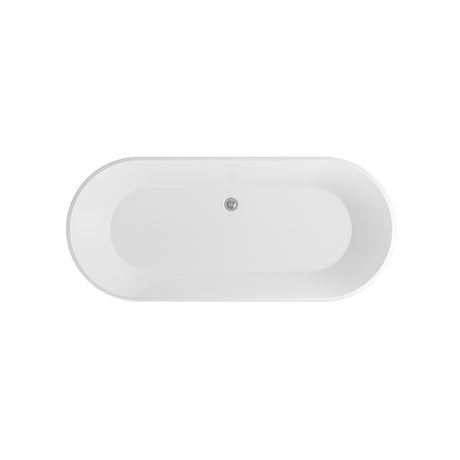 Beaufort Charlton 1650 x 740mm Gloss Grey and White Freestanding Bath Top View