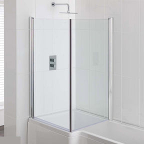 Beaufort L Shape 6mm Type 1 Bath Screen in Chrome