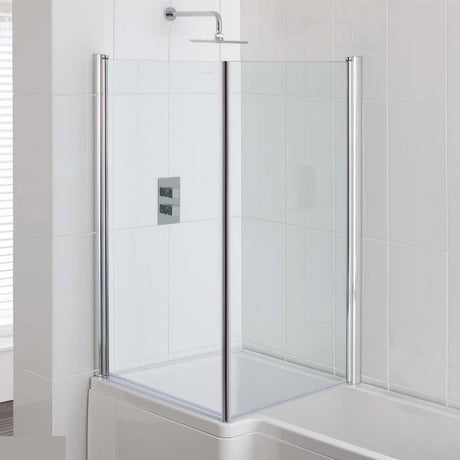 Beaufort L Shape 6mm Type 1 Bath Screen in Chrome