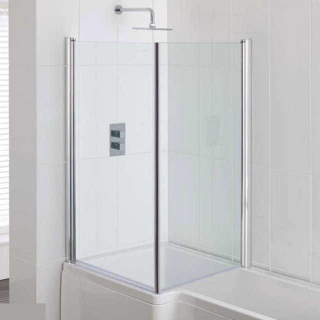 Beaufort L Shape 6mm Type 1 Bath Screen in Chrome