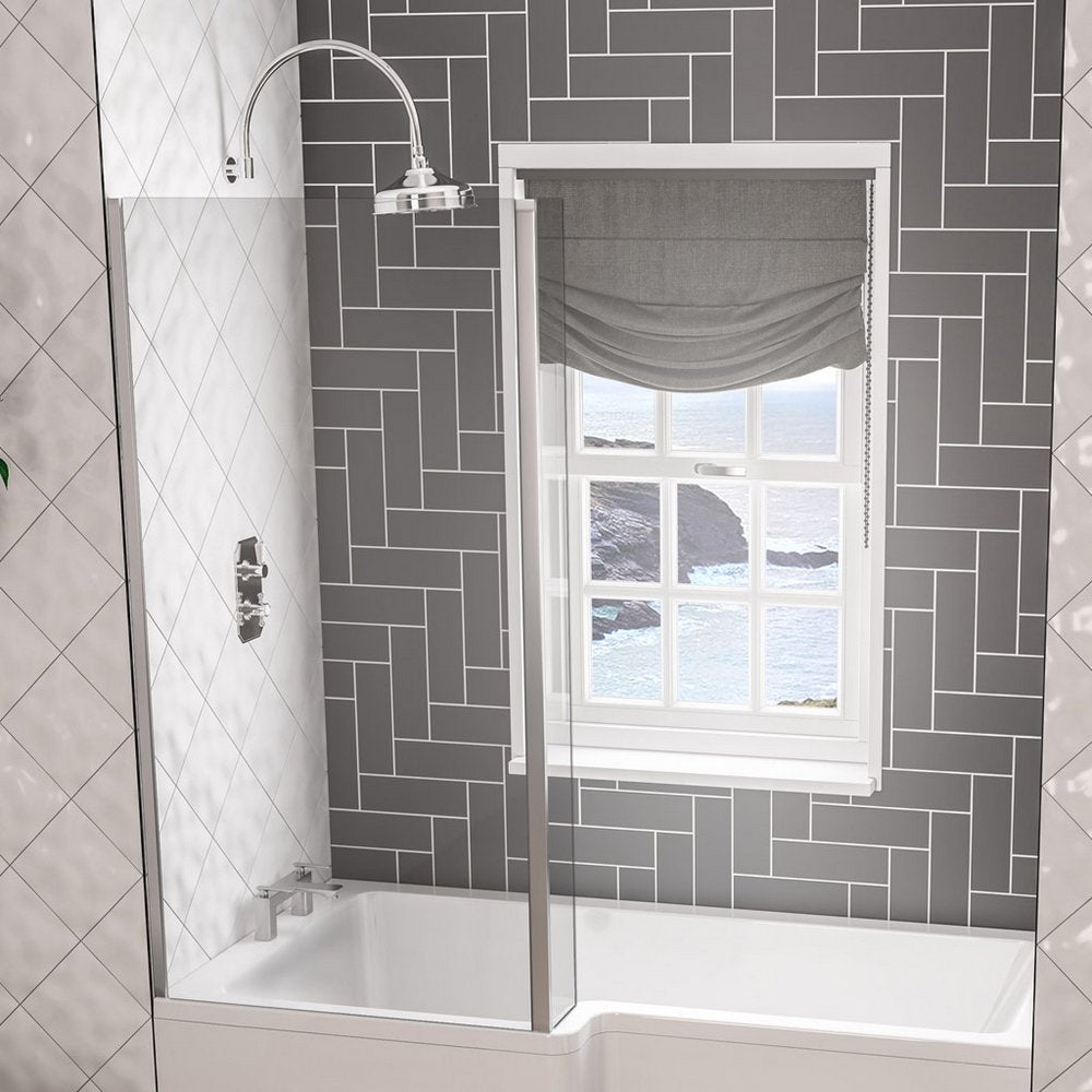 49.2007 Beaufort L Shape Left Hand Bath Screen in Chrome