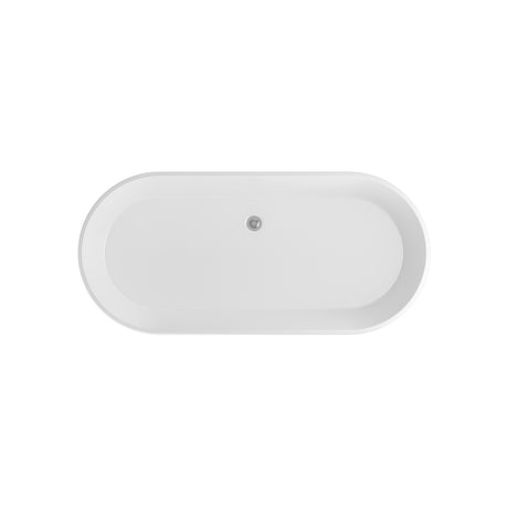 Beaufort Lambeth 1590 x 740mm Gloss Grey and White Freestanding Bath Top View