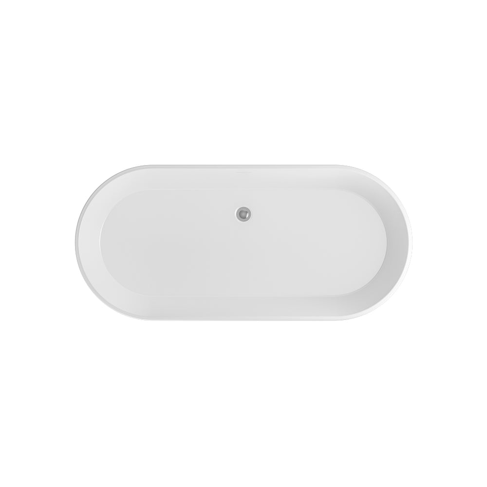 Beaufort Lambeth 1590 x 740mm Gloss White Freestanding Bath Top View