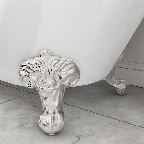 Beaufort Mortlake 1500 x 740mm Gloss White Freestanding Bath Chrome Legs