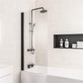 49.2003 Beaufort P Shape Left Hand Bath Screen in Matt Black