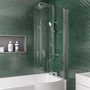 49.2002 Beaufort P Shape Right Hand Bath Screen in Chrome