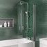 49.2002 Beaufort P Shape Right Hand Bath Screen in Chrome