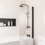 49.2004 Beaufort P Shape Right Hand Bath Screen in Matt Black