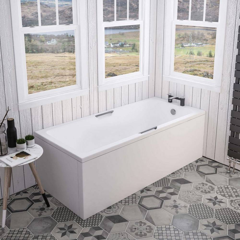 Beaufort Portland 1700 x 700mm Matt White Single Ended Twin Grip Bath
