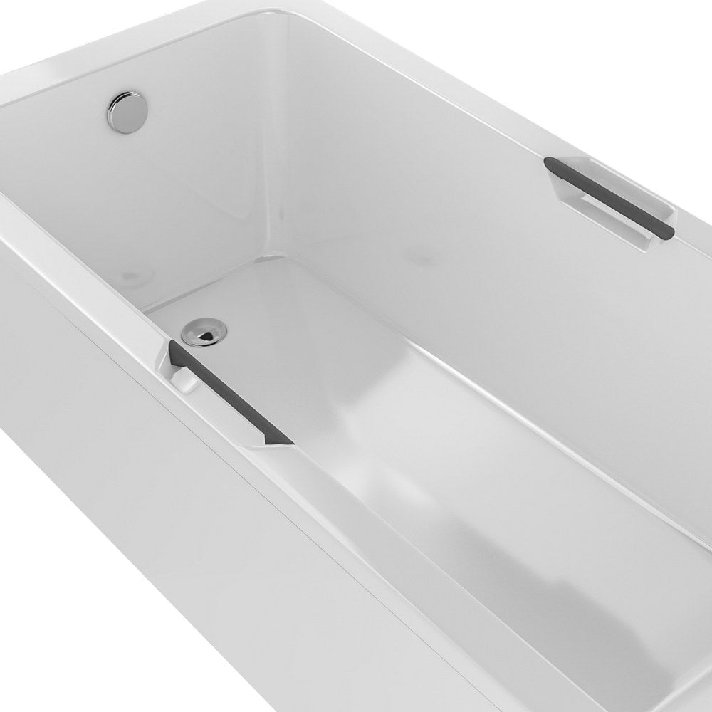 Beaufort Portland 1700 x 700mm Matt White Single Ended Twin Grip Bath Anthracite