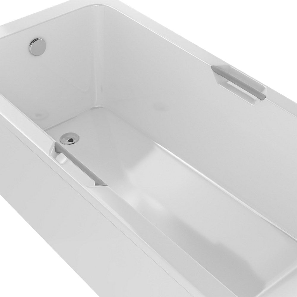 Beaufort Portland 1700 x 700mm Matt White Single Ended Twin Grip Bath Grey