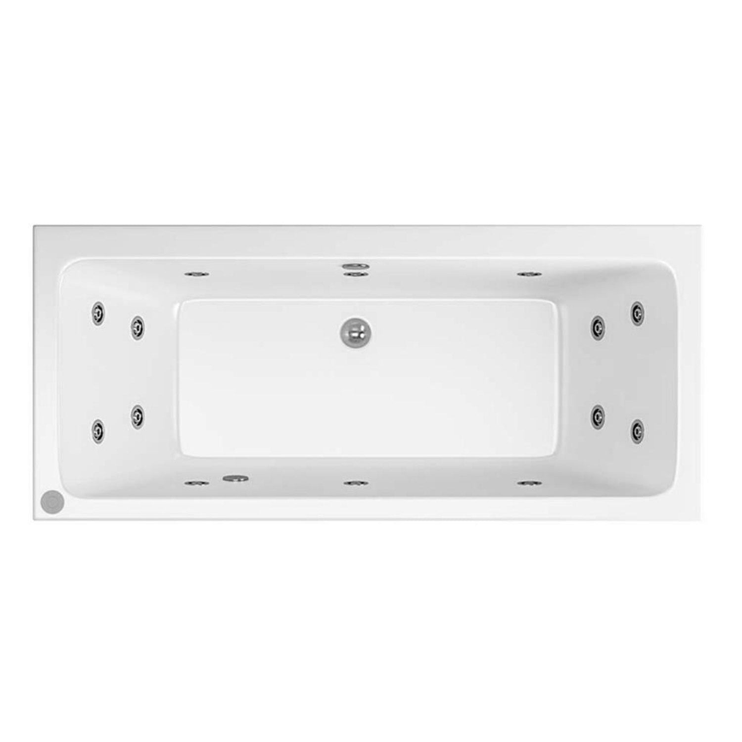 Beaufortè Portland 1700 x 750mm 14 Jet Whirlpool Double Ended Bath in Gloss White