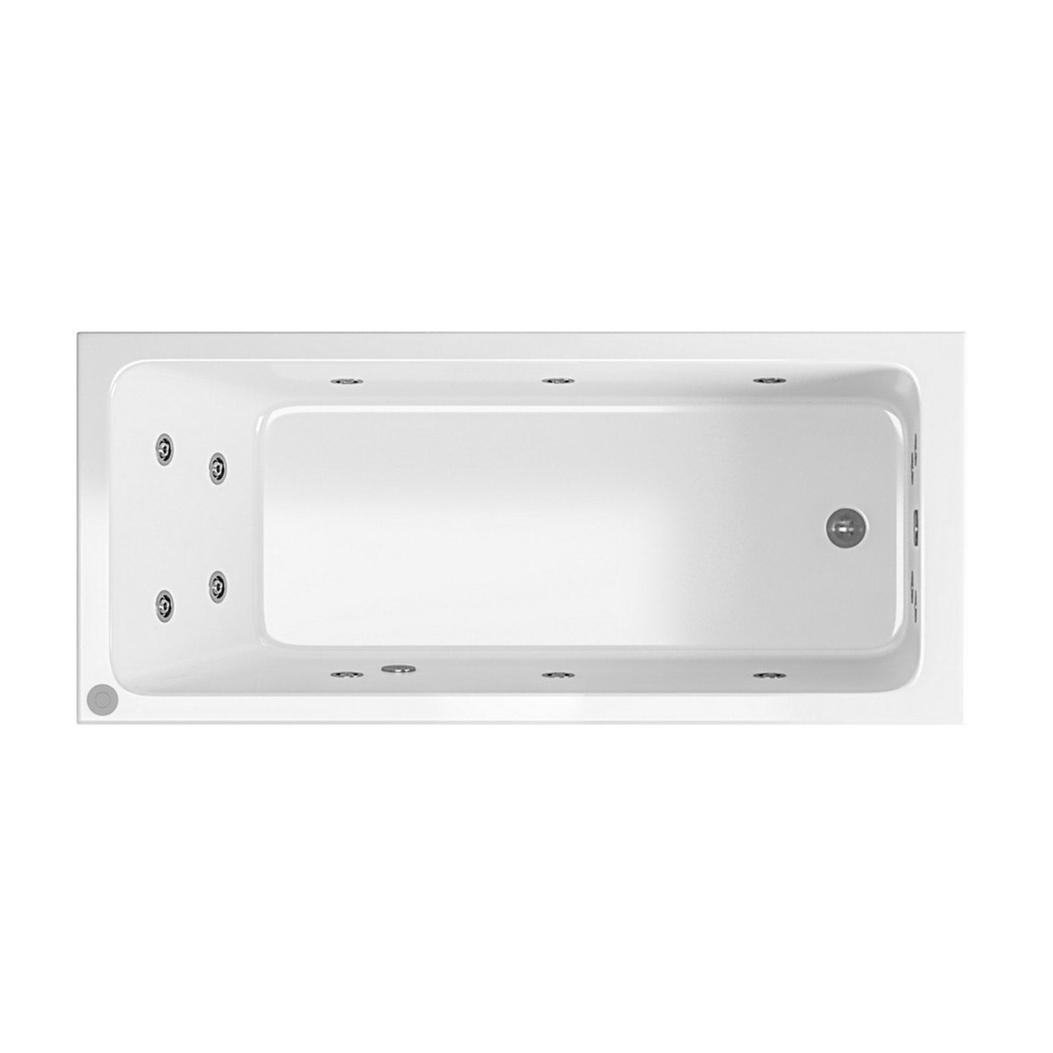 Beaufortè Portland 1700 x 750mm 14 Jet Whirlpool Single Ended Bath in Gloss White