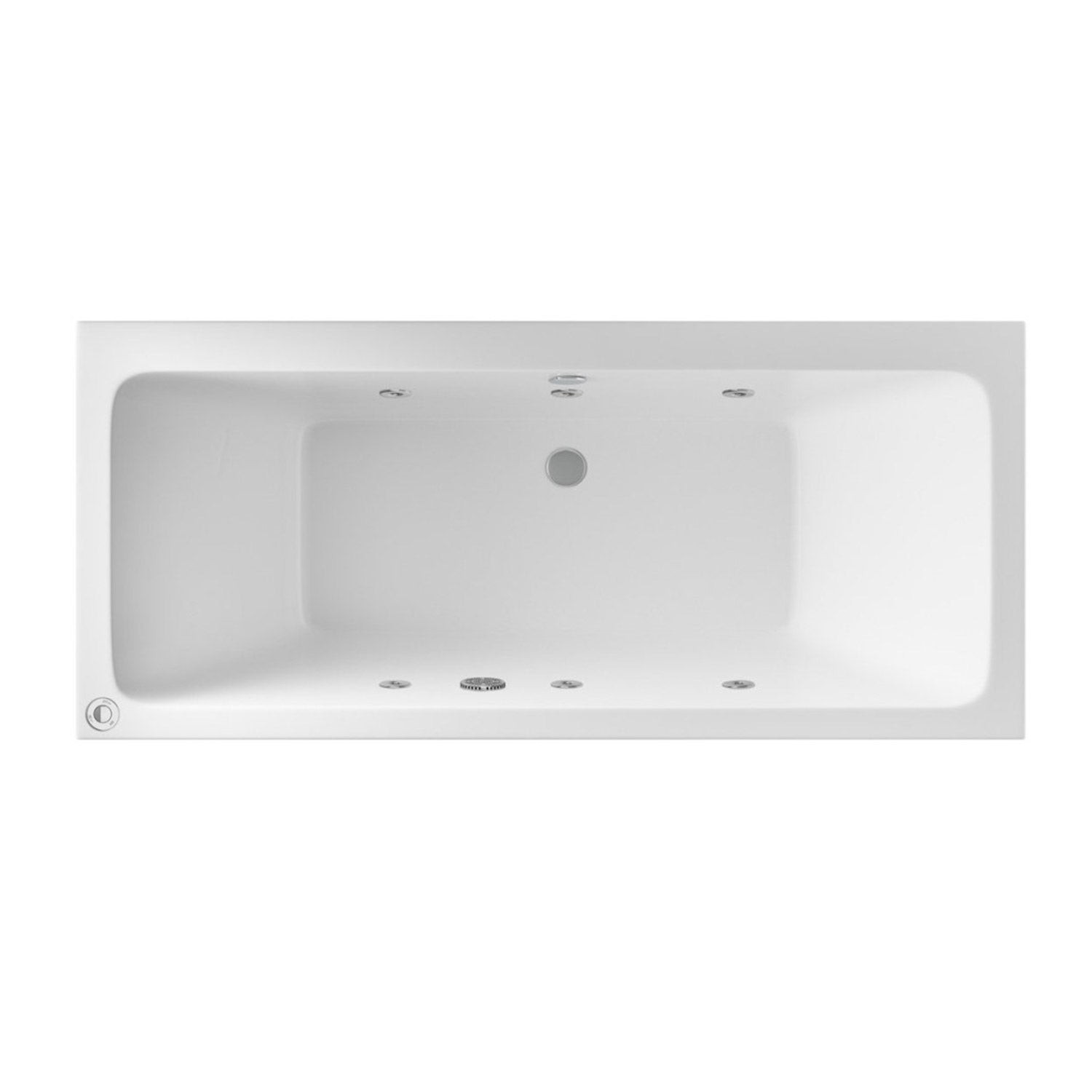 Beaufortè Portland 1700 x 750mm 6 Jet Whirlpool Double Ended Bath in Gloss White