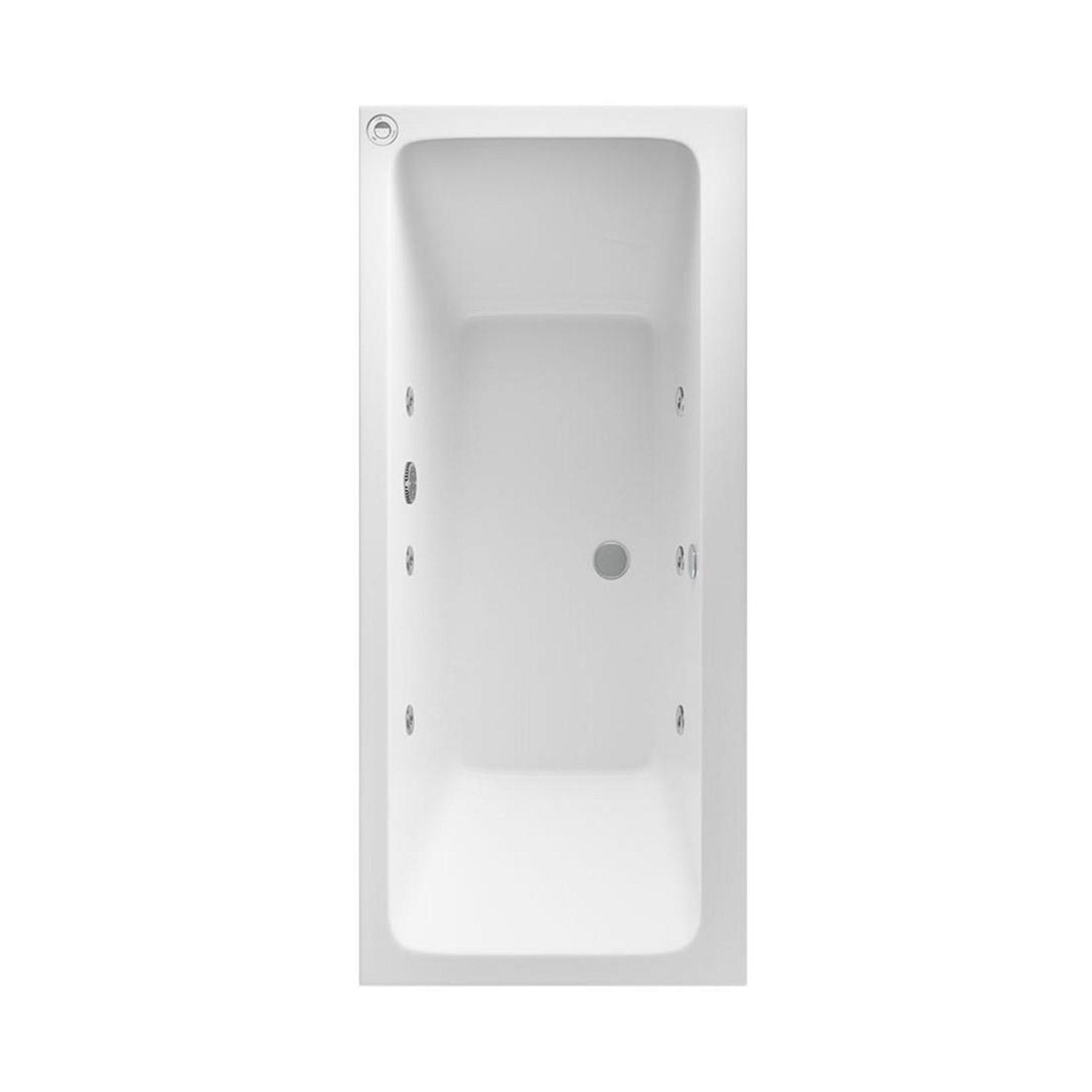 Beaufortè Portland 1700 x 750mm 6 Jet Whirlpool Double Ended Bath in Gloss White 2