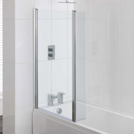 Beaufort Quantum L Shape 1400mm Hinged Bath Screen