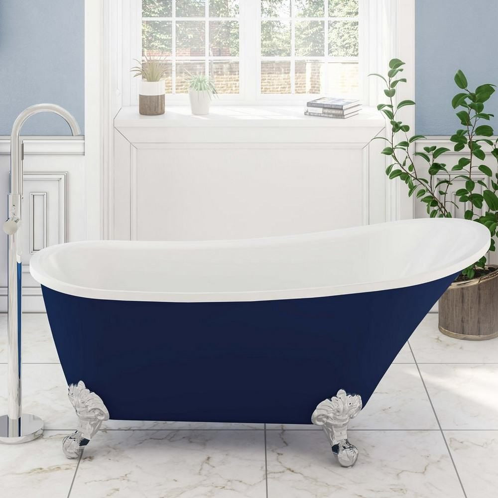 Beaufort Richmond 1620 x 690mm Matt Blue and White Freestanding Bath Lifestyle