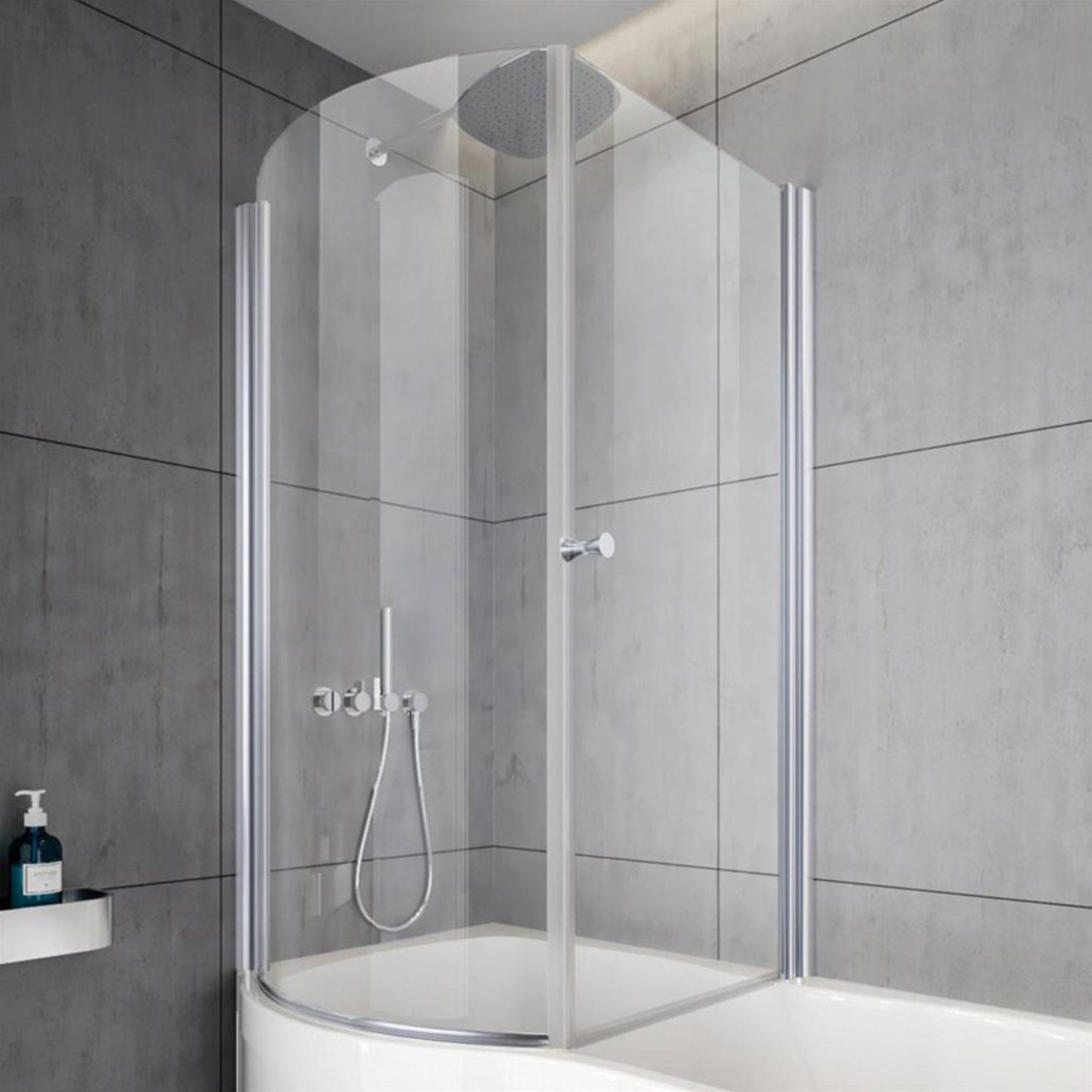 Beaufort Type 1 Pivot Door Bath Screen Left Handed in Chrome