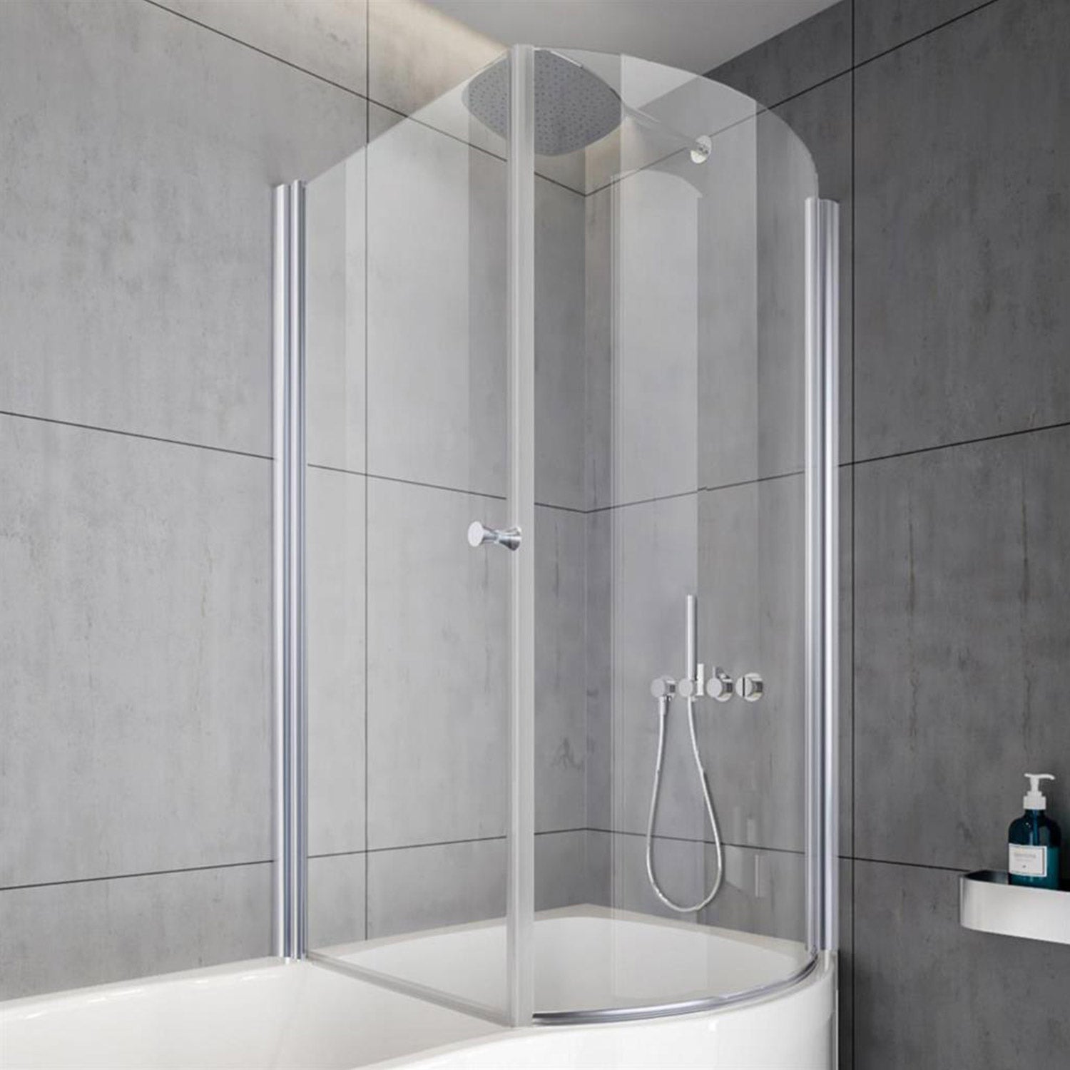 Beaufort Type 1 Pivot Door Bath Screen Right Handed in Chrome