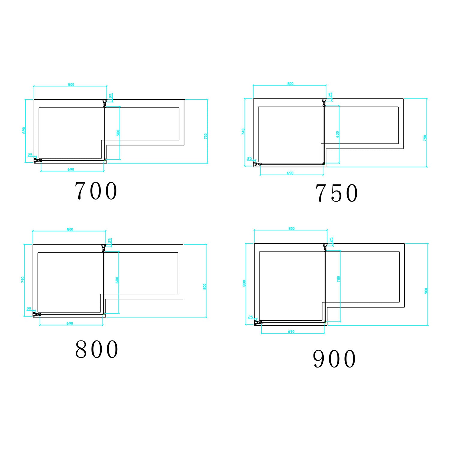 Beaufort Type 1 universal side screen 1400 x 800mm sizes