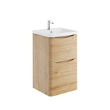 Bella 500mm Davos Oak Floorstanding Vanity Unit with Basin