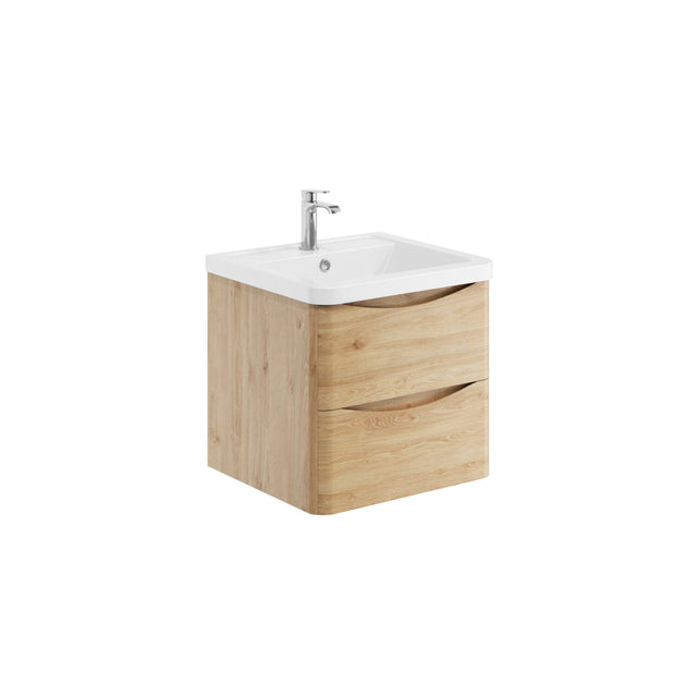 Bella 500mm Davos Oak Wall Mounted Vanity Unit with Basin