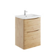 Bella 600mm Davos Oak Floorstanding Vanity Unit with Basin