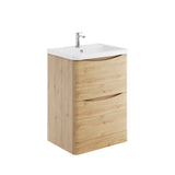 Bella 600mm Davos Oak Floorstanding Vanity Unit with Basin