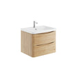 Bella 600mm Davos Oak Wall Mounted Vanity Unit with Basin