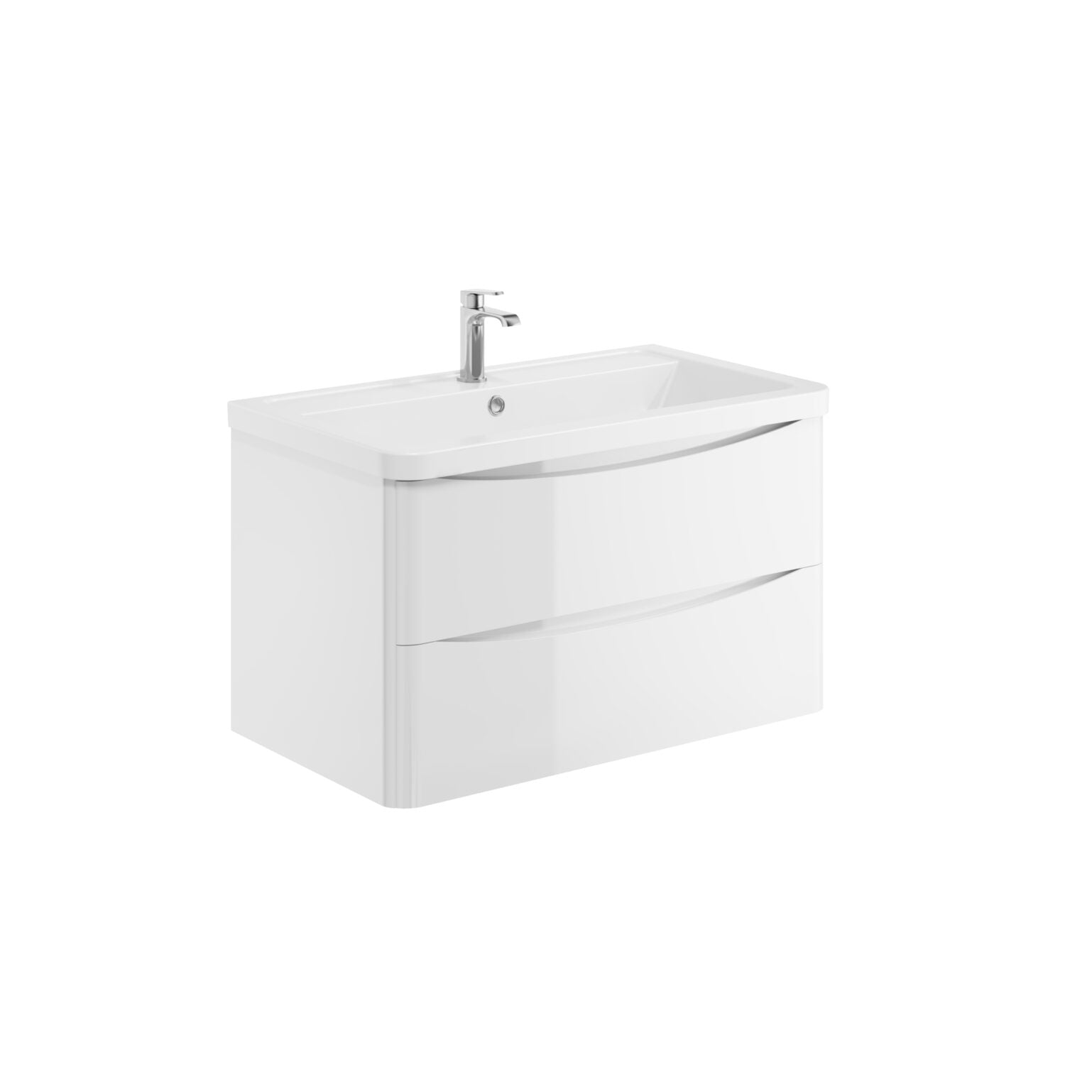 Bella 800mm Gloss White Wall Mounted Vanity Unit with Basin
