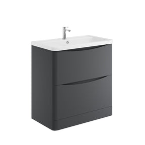 Bella 800mm Matt Gray Floorstanding Vanity Unit with Basin