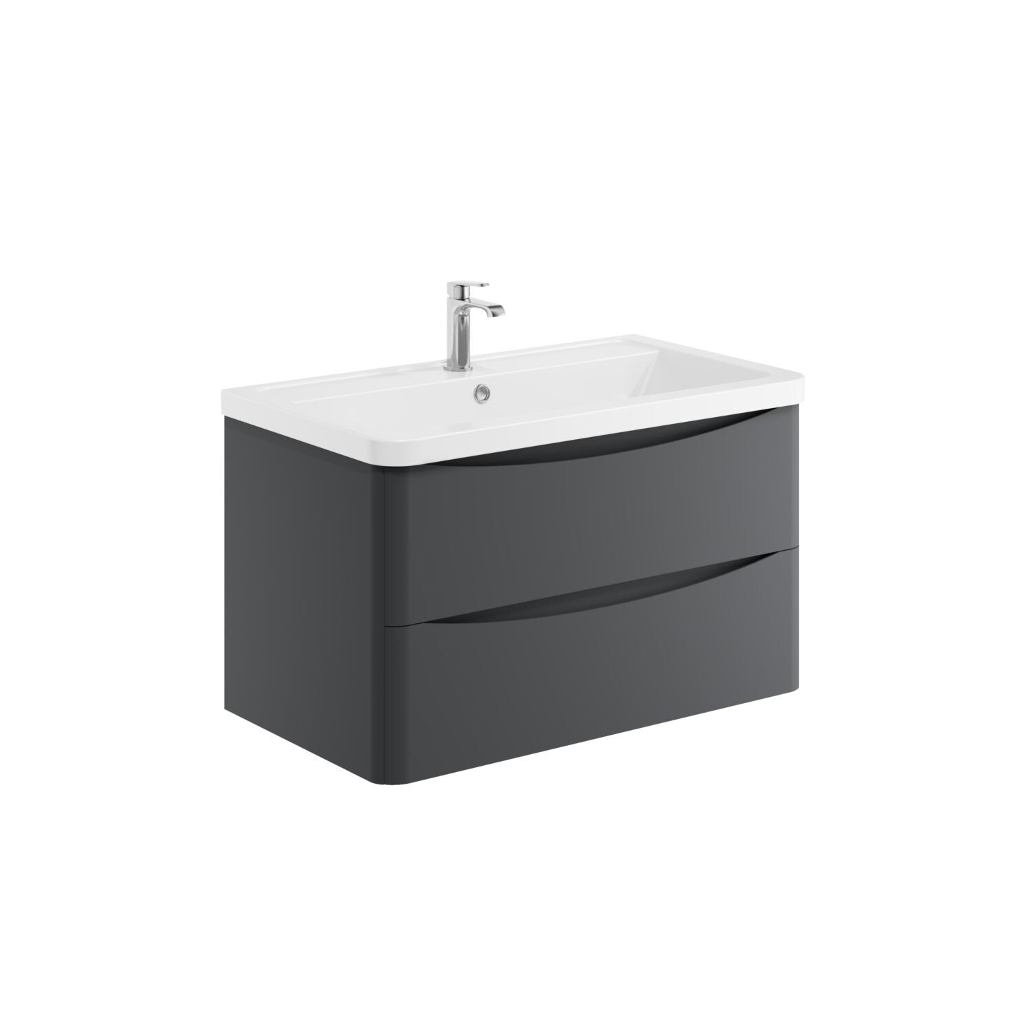 Bella 800mm Matt Grey Wall Mounted Vanity Unit with Basin
