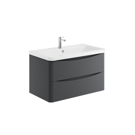 Bella 800mm Matt Grey Wall Mounted Vanity Unit with Basin