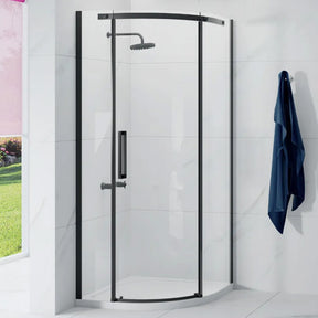Merlyn Ionic Essence Frameless Black 900mm One Door Right Hand Quadrant Enclosure