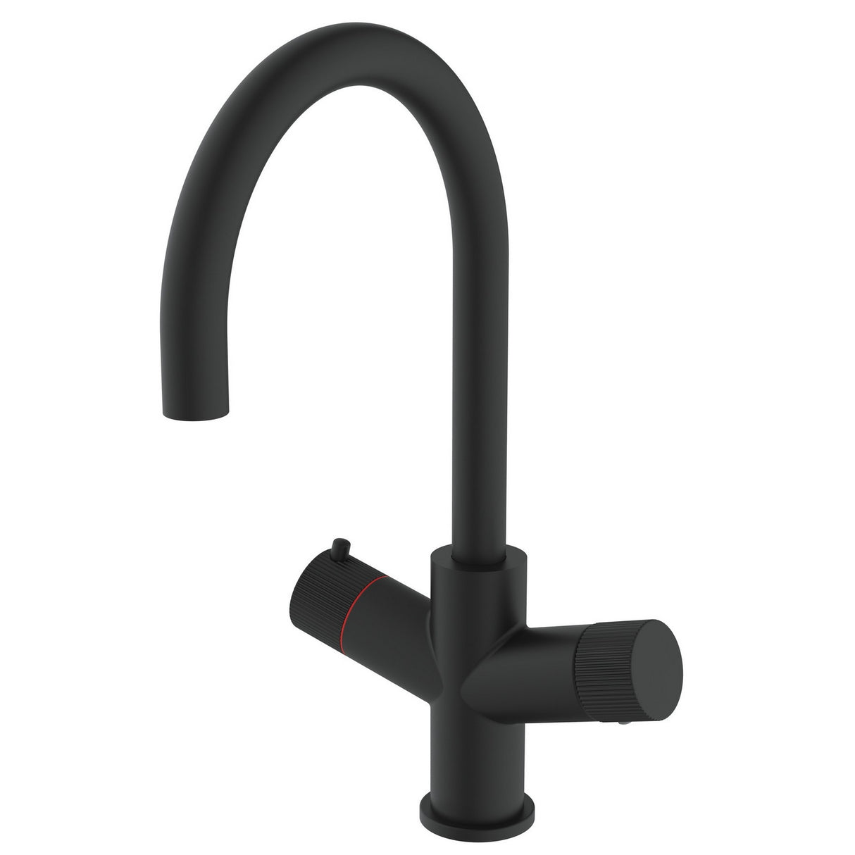 KoGE 3 in 1 Swan Spout Boiling Water Tap in Matt Black