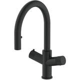 KoGE 4 in 1 Swan Pull Out Spout Boiling Water Tap in Matt Black