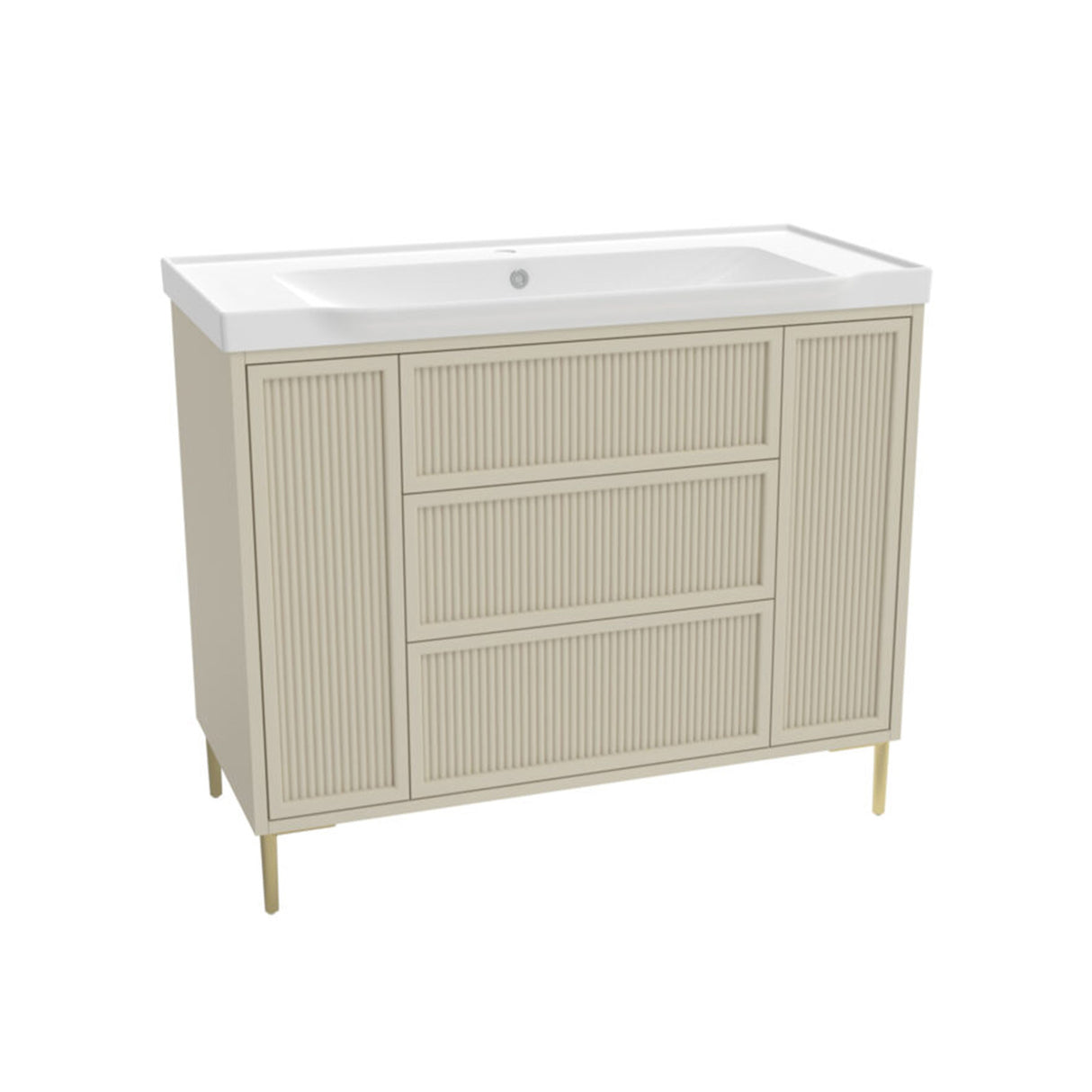 Bota 1000mm Freestanding Flutted Vanity Unit and Basin in Stone