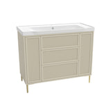 Bota 1000mm Freestanding Flutted Vanity Unit and Basin in Stone