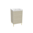 Bota 500mm Freestanding Flutted Vanity Unit and Basin in Stone