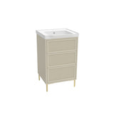 Bota 500mm Freestanding Flutted Vanity Unit and Basin in Stone
