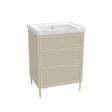 Bota 600mm Freestanding Flutted Vanity Unit and Basin in Stone