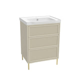 Bota 600mm Freestanding Flutted Vanity Unit and Basin in Stone
