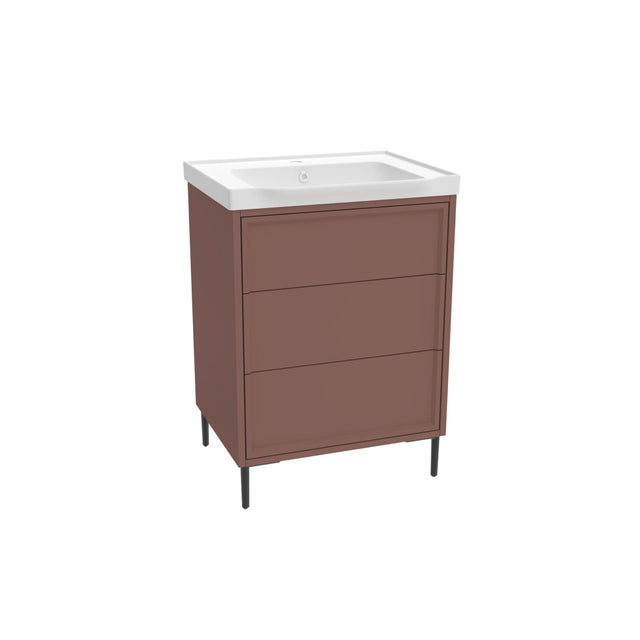 Bota 600mm Freestanding Vanity Unit and Basin in Earth Red