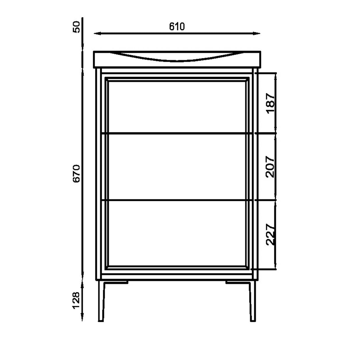 Bota 600mm Freestanding Vanity Unit and Basin in Earth Red dimensions