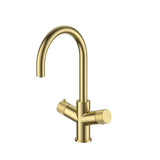 KoGE 3 in 1 Swan Spout Boiling Water Tap in Brushed Brass