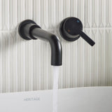 AL2THWMBASBLK Bristan Altum Black 2TH Wall Mounted Basin Mixer Close Up