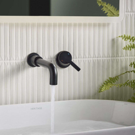 AL2THWMBASBLK Bristan Altum Black 2TH Wall Mounted Basin Mixer Lifestyle