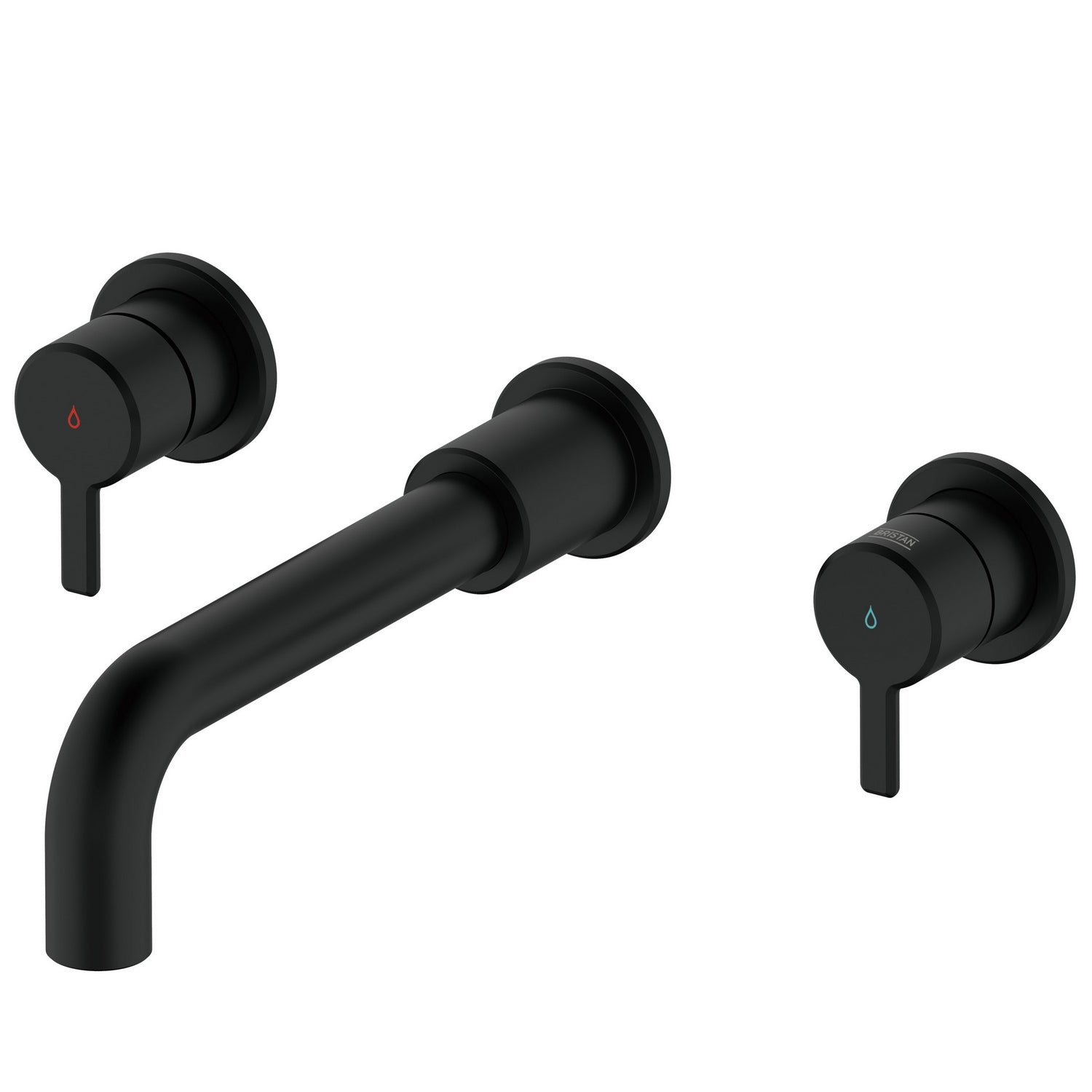 AL3THWMBASBLK Bristan Altum Black 3TH Wall Mounted Basin Mixer