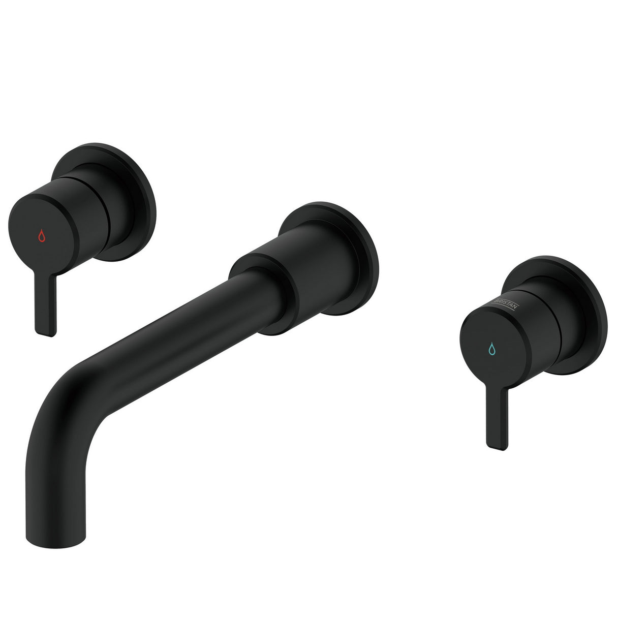 AL3THWMBASBLK Bristan Altum Black 3TH Wall Mounted Basin Mixer