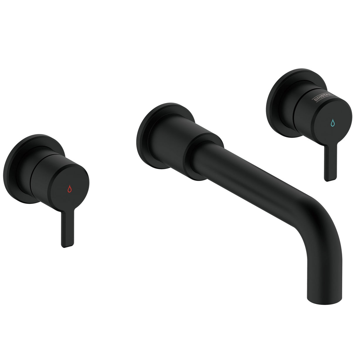 AL3THWMBFBLK Bristan Altum Black 3TH Wall Mounted Bath Filler